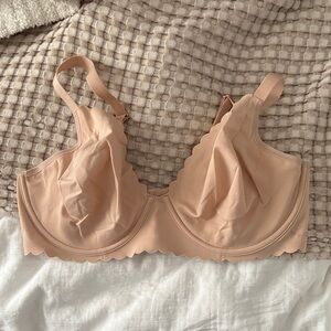 aerie Scalloped Edge Underwire Bra in Light Nude 40d NWOT Full coverage.